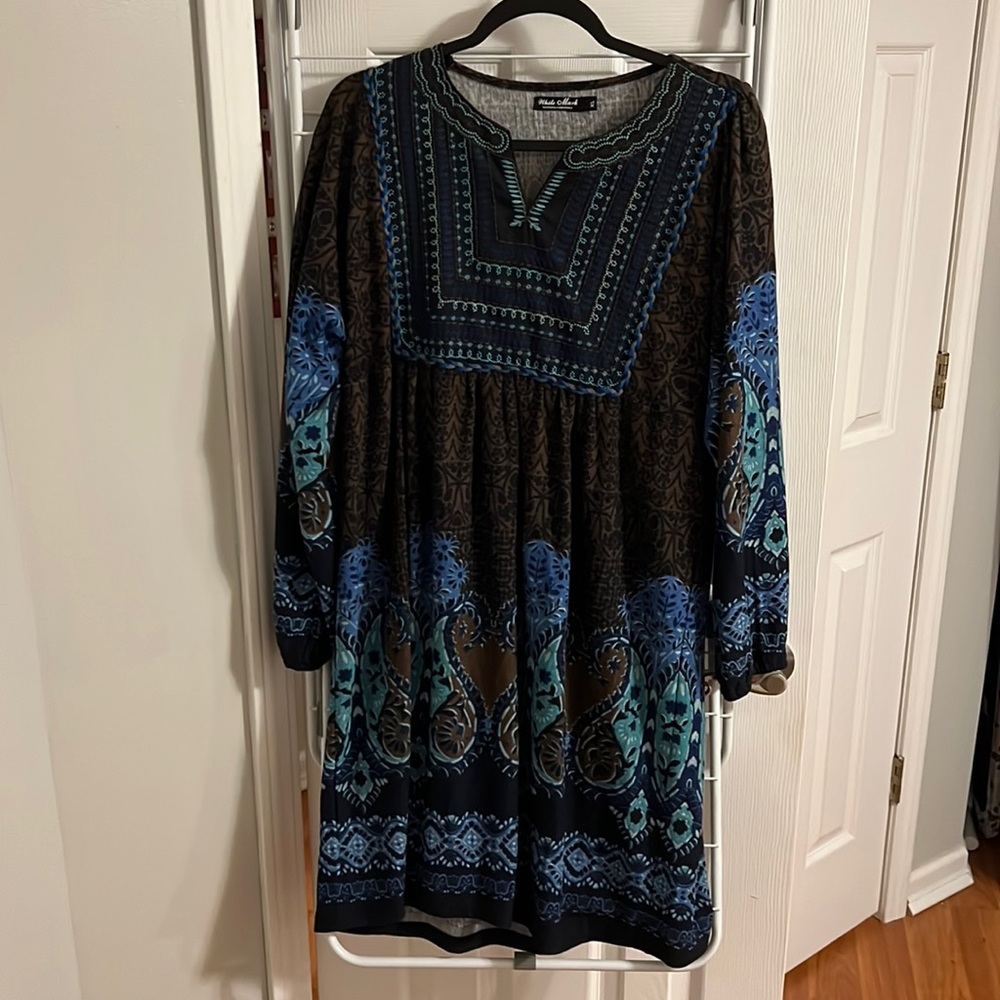 Brown and blue Dress